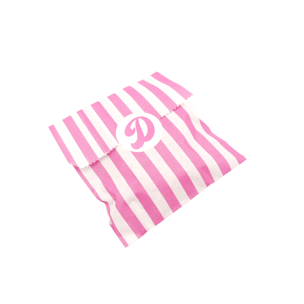 Pink Striped Sweet Bag