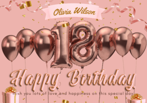 18th Personalised Birthday gift Message