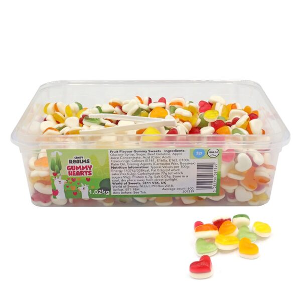 Candy Realms Gummy Hearts Sweet Tub