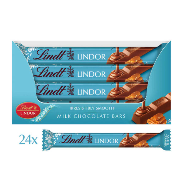 Lindt Lindor Salted Caramel Chocolate Treat Bar Bulk Box