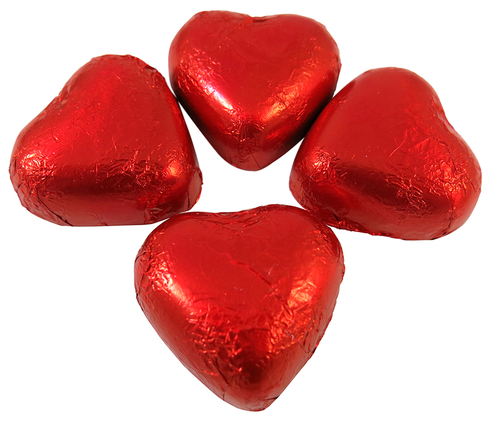 Kingsway Red Foiled Milk Chocolate Hearts 1kg