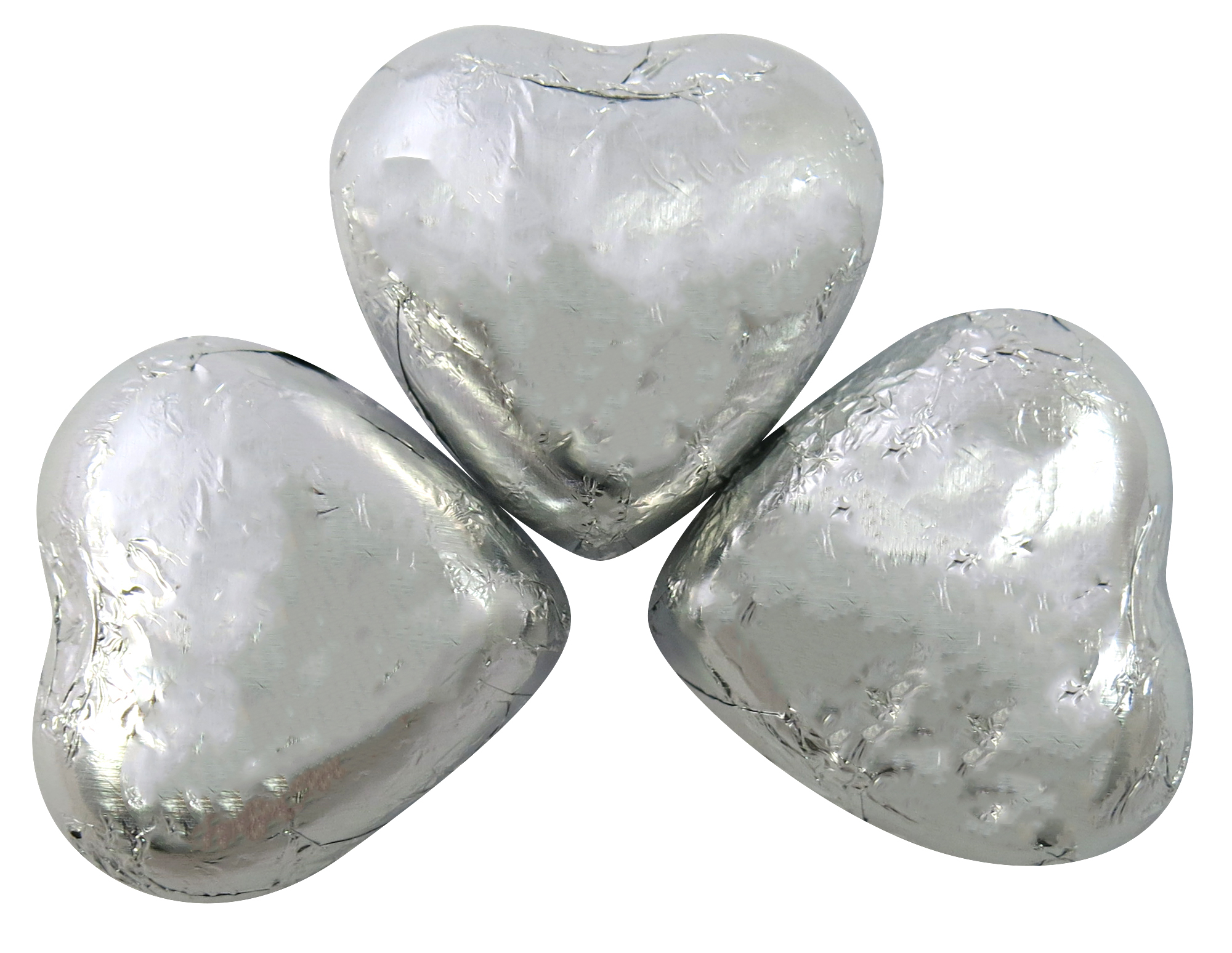 Kingsway Silver Foil Milk Chocolate Hearts 1kg