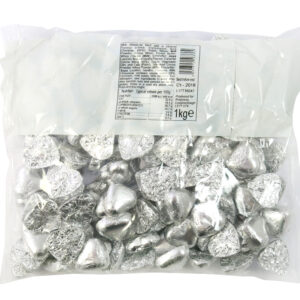 Kingsway Silver Foil Milk Chocolate Hearts 1kg