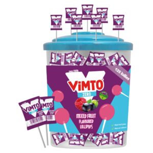 Vimto Zero Mix Fruit Flavoured Lollipops Jar